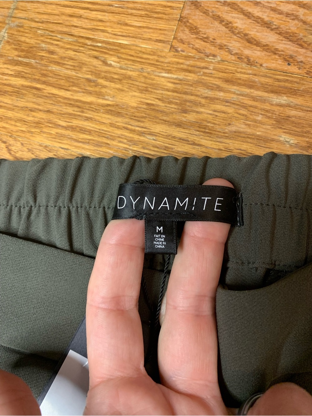 NWT DYNAMITE Sacha Dressy High Waist Jogger Pants Olive Green Size M - Picture 2 of 9